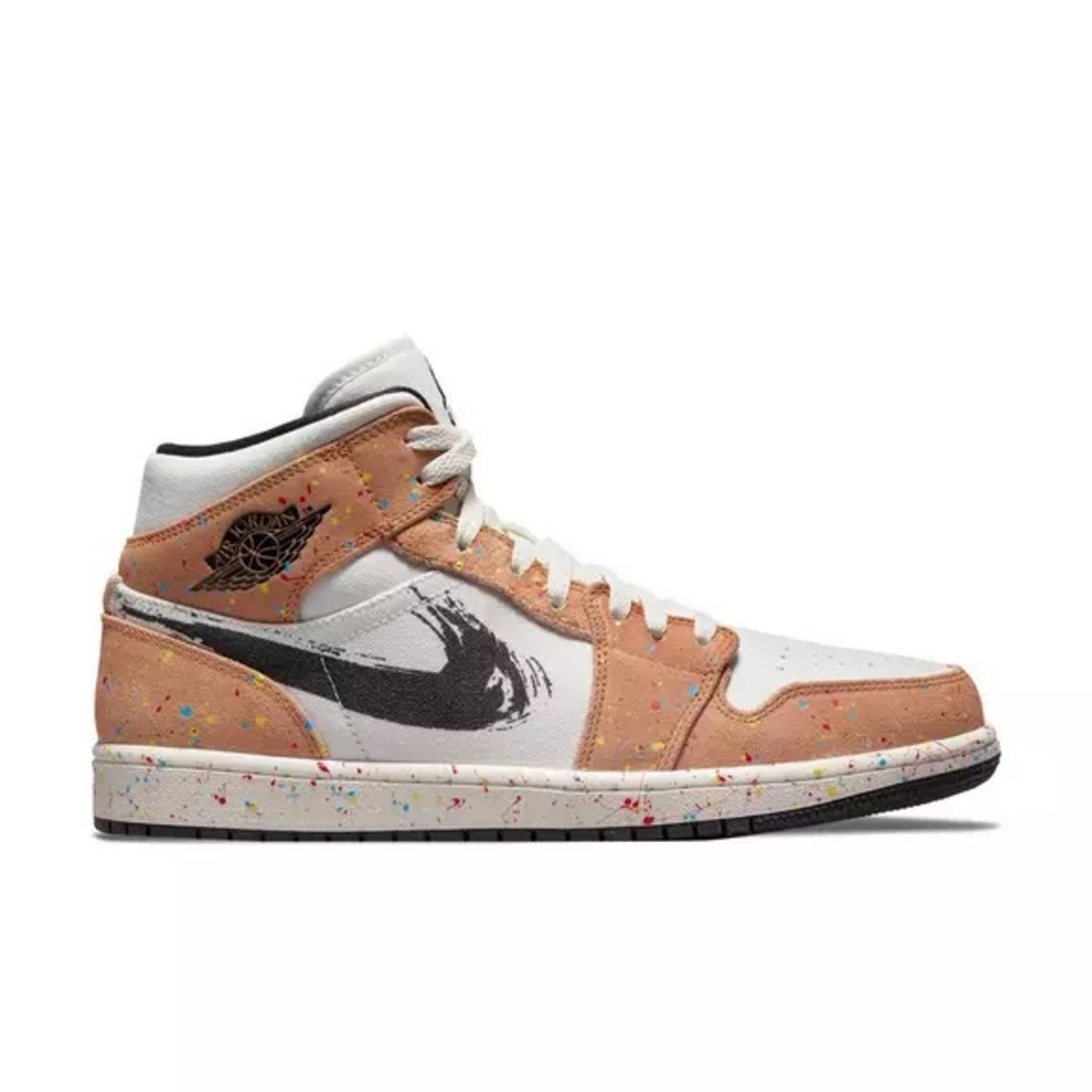 Nike Jordan’s 1s Mid Se color not sure but I thinks it’s kinda a orange material